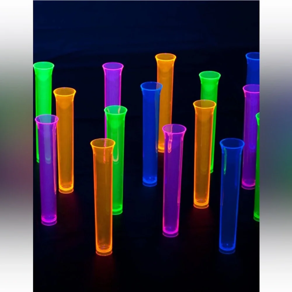 Party Essentials Tube Shots Plastic Assorted Neon 15 ct